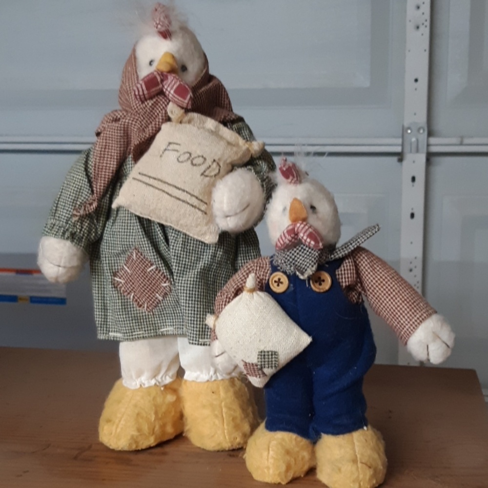 Old Chicken Fabric Figures home decor mom and kid country cottage bakery